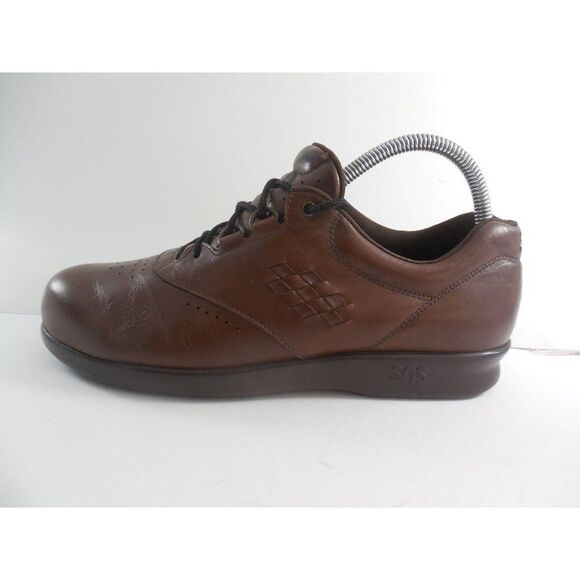 SAS Nursing Shoes Women Sz 9S Free Time Teak Brown Walking Leather‎ Comfort - Picture 1 of 9